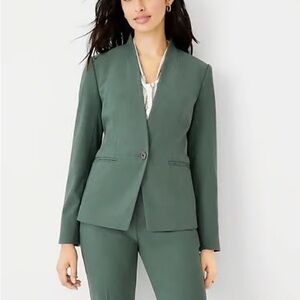 Ann Taylor Teal Cut Away Blazer